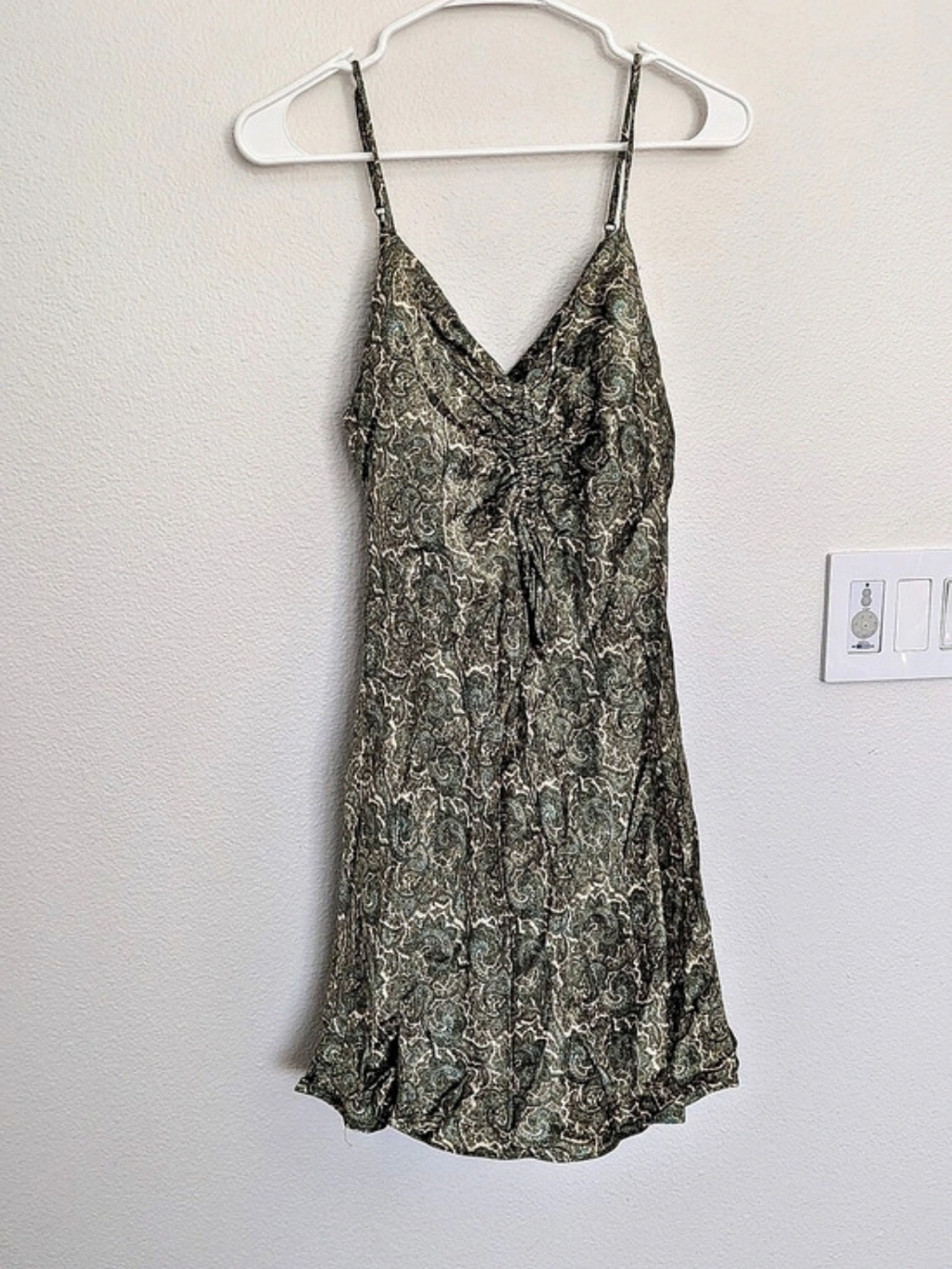 Zara Paisley Mini Dress in Green & Blue Size Small Like New